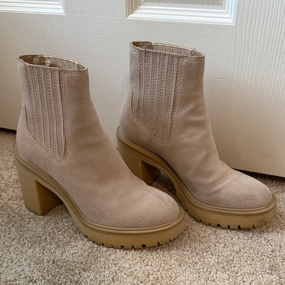 Dolce Vita Beige Heeled Boots